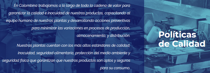Valores de los empleados de Colombina